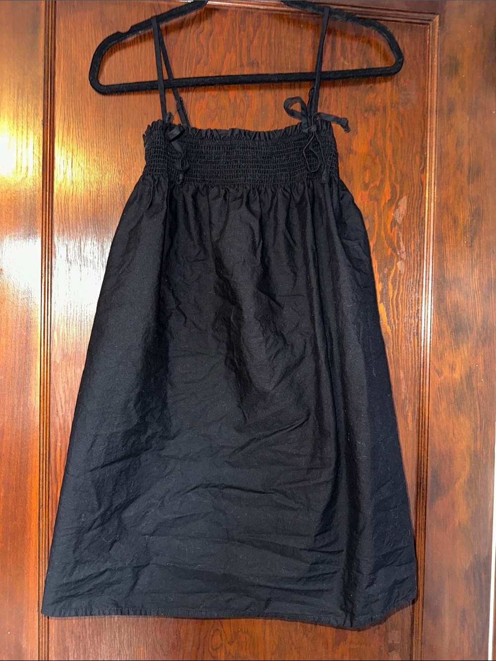 Girls Black Smocked Sundress